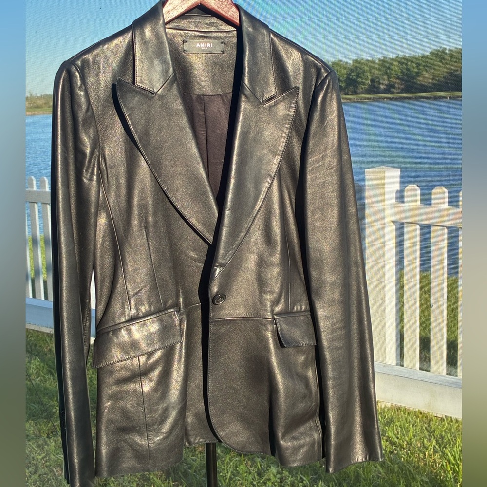 AMIRI Black Leather Jacket